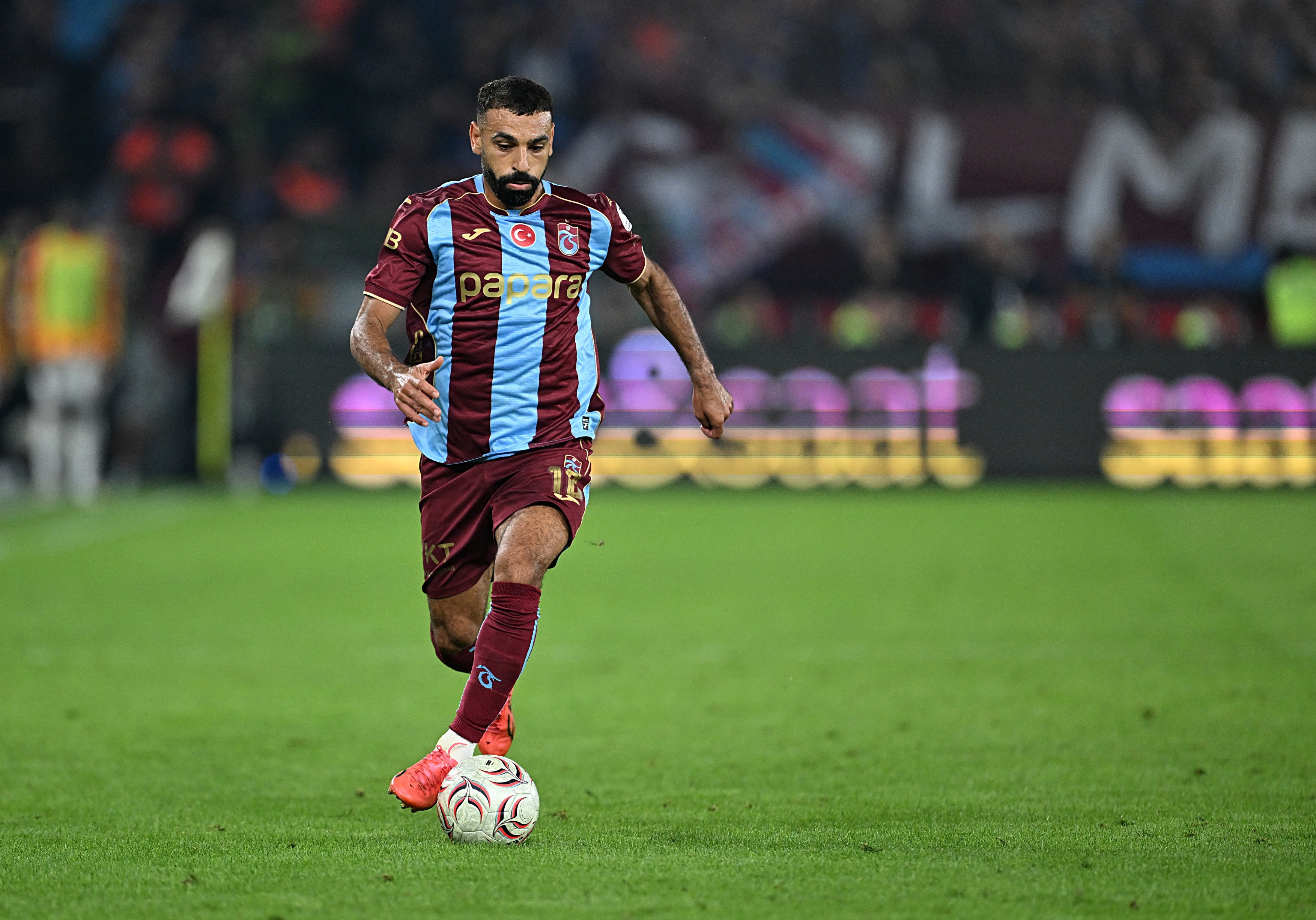 Mohammed Salah of Trabzonspor in action