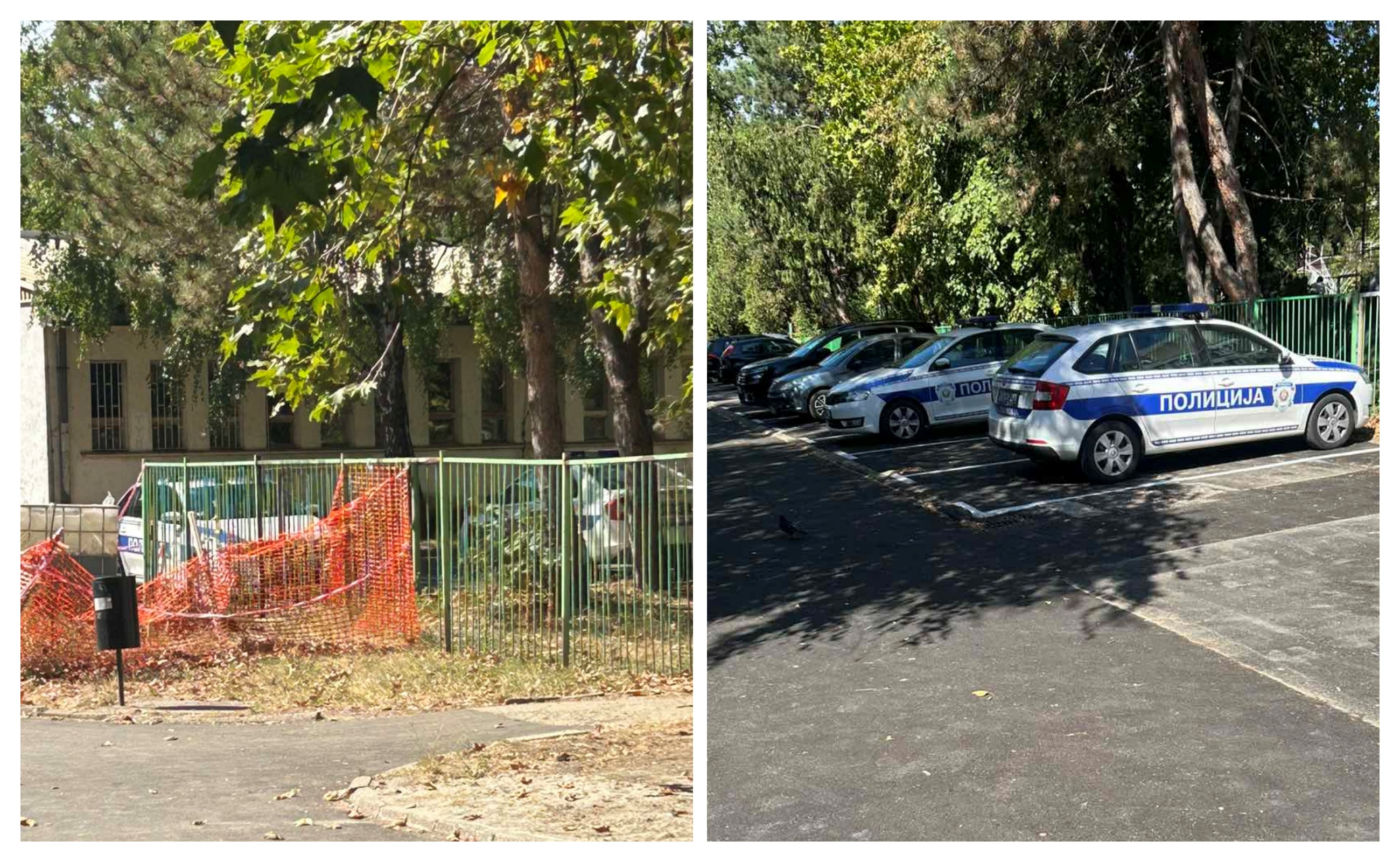 policijska vozila ispred Mašinske škole, učenici Jovine gimnazije protestuju, direktor pozvao policiju, Jovina gimnazija