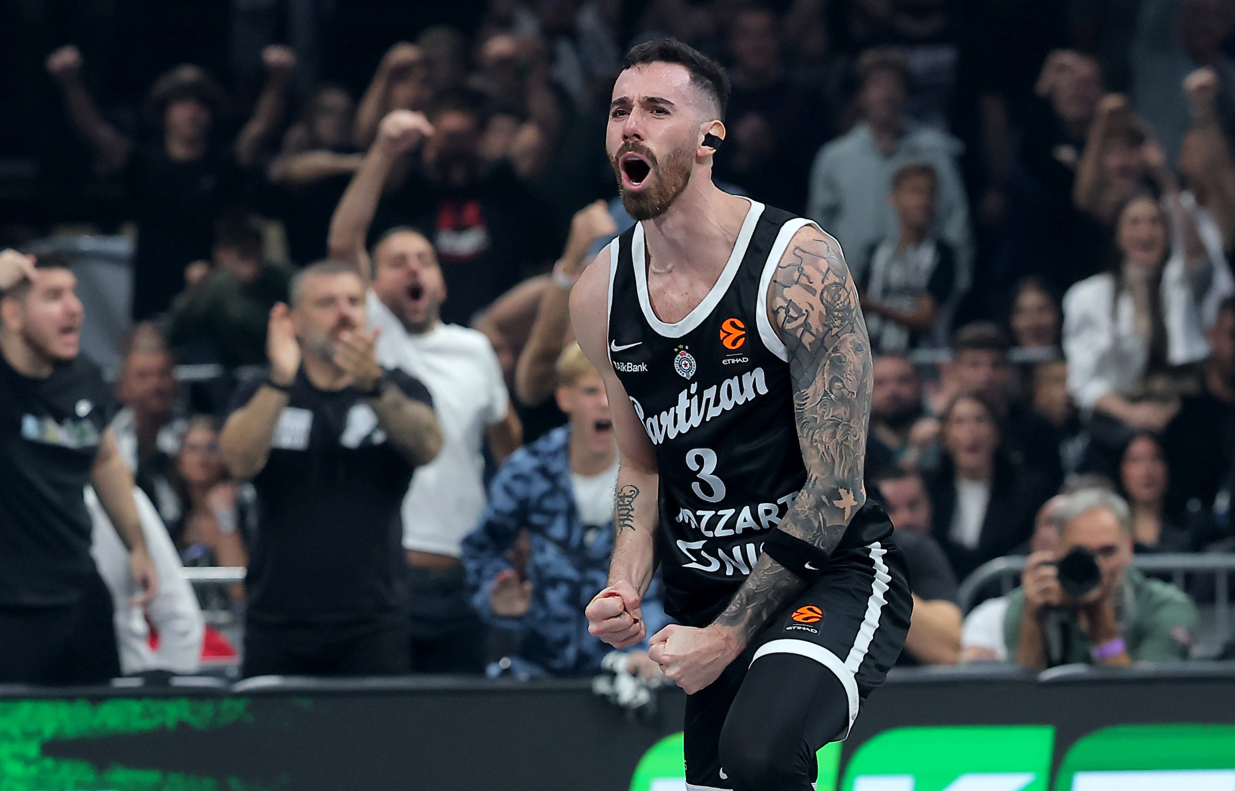 Partizan's Luca Vildoza during Euroleague basketball match