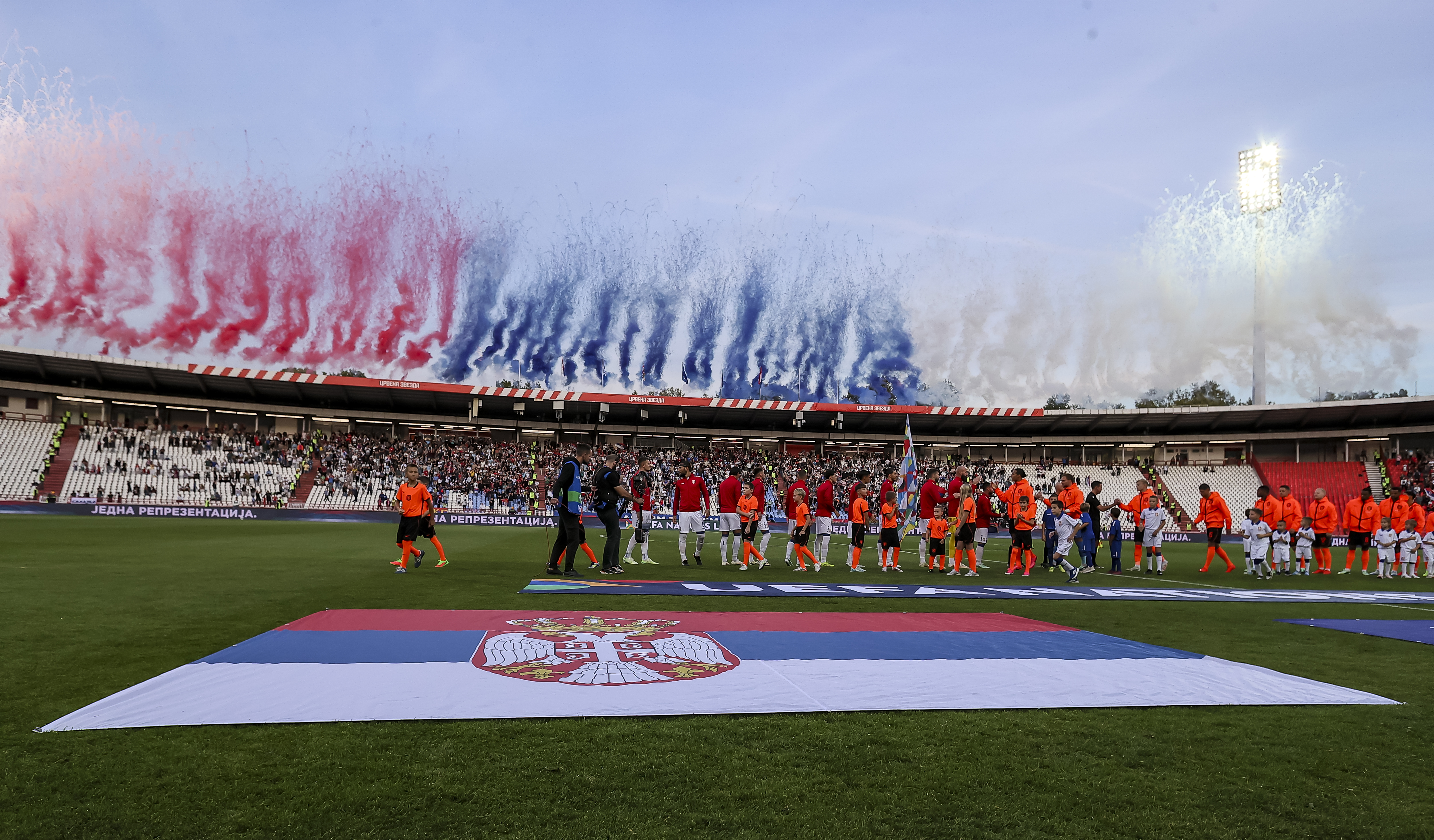 Belgrade, Serbia. Sept. 27th 2026.  during the UEFA Nations League 2027 Group A2 football match Between Serbia and Netherlands on September 27. 2026. in Belgrade, Serbia.(photo by Pedja Milosavljevic/STARSPORT ©)