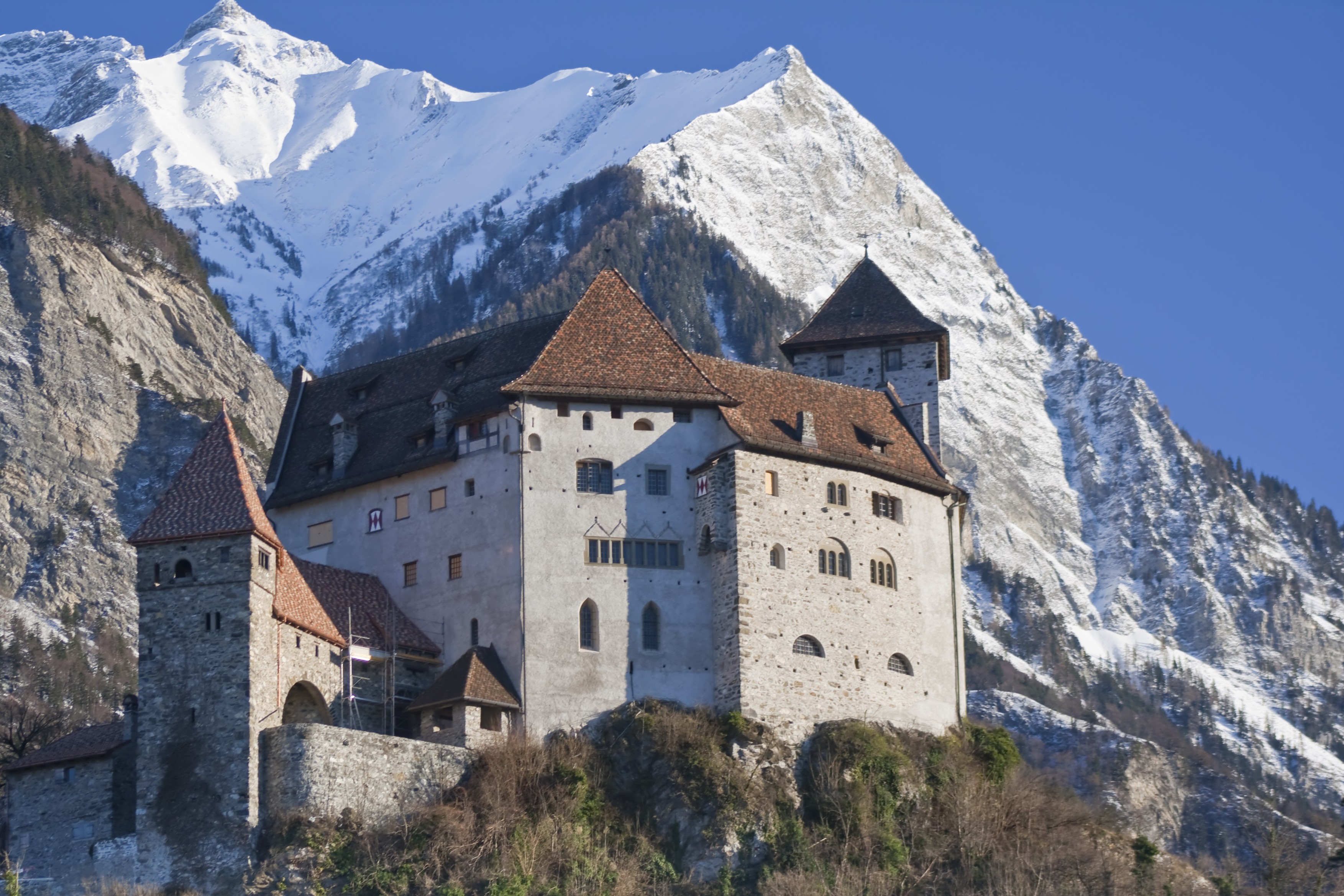 Burg Gutenberg castle in the Rhine Valley in Liechtenstein