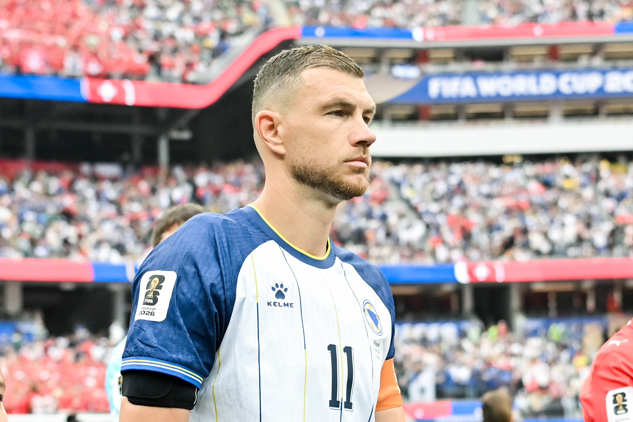 Edin Dzeko of Bosnia and Herzegovina
