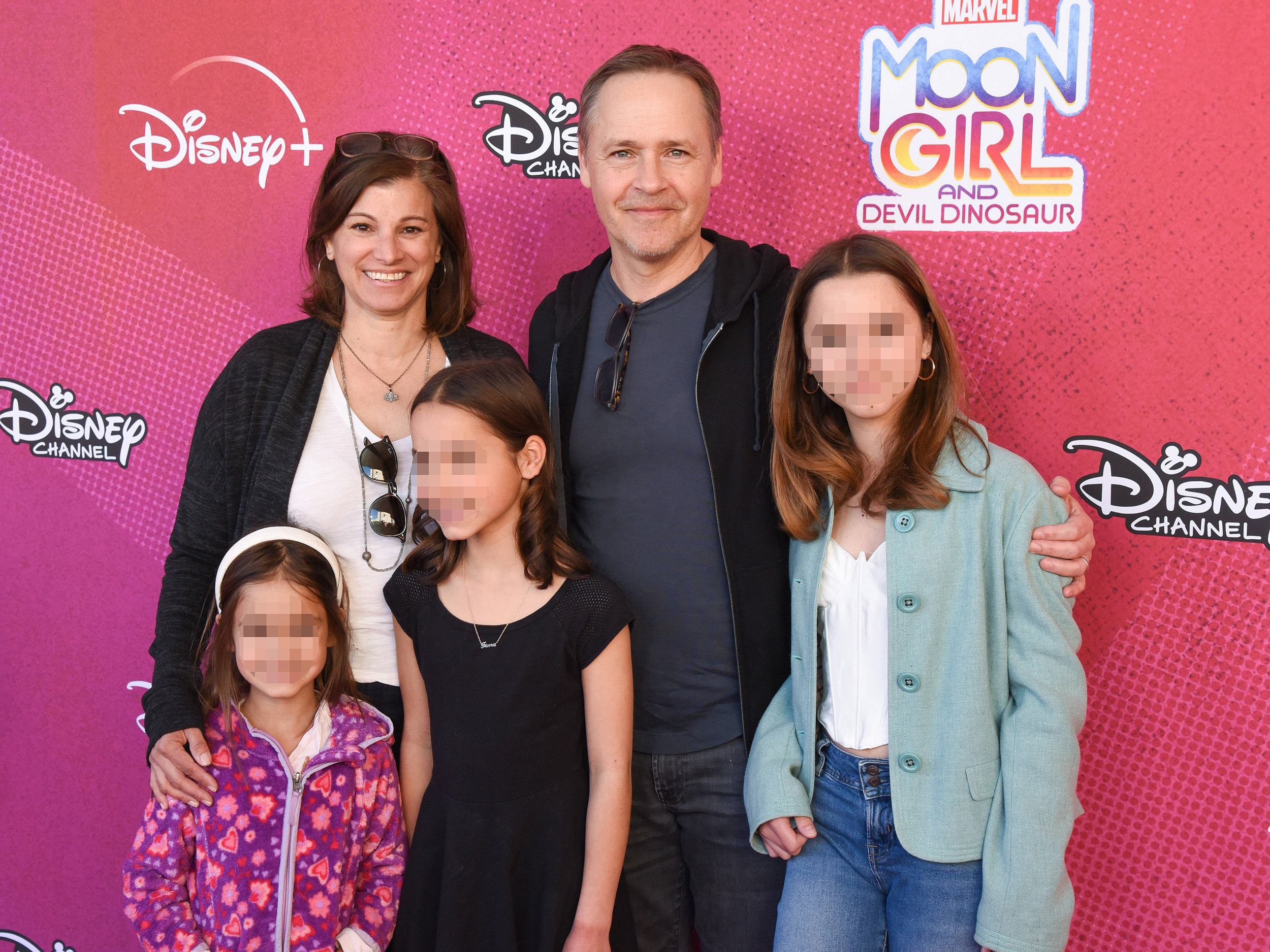Kim Painter, Chad Lowe, Nixie Lowe, Fiona Lowe and Mabel Lowe.
