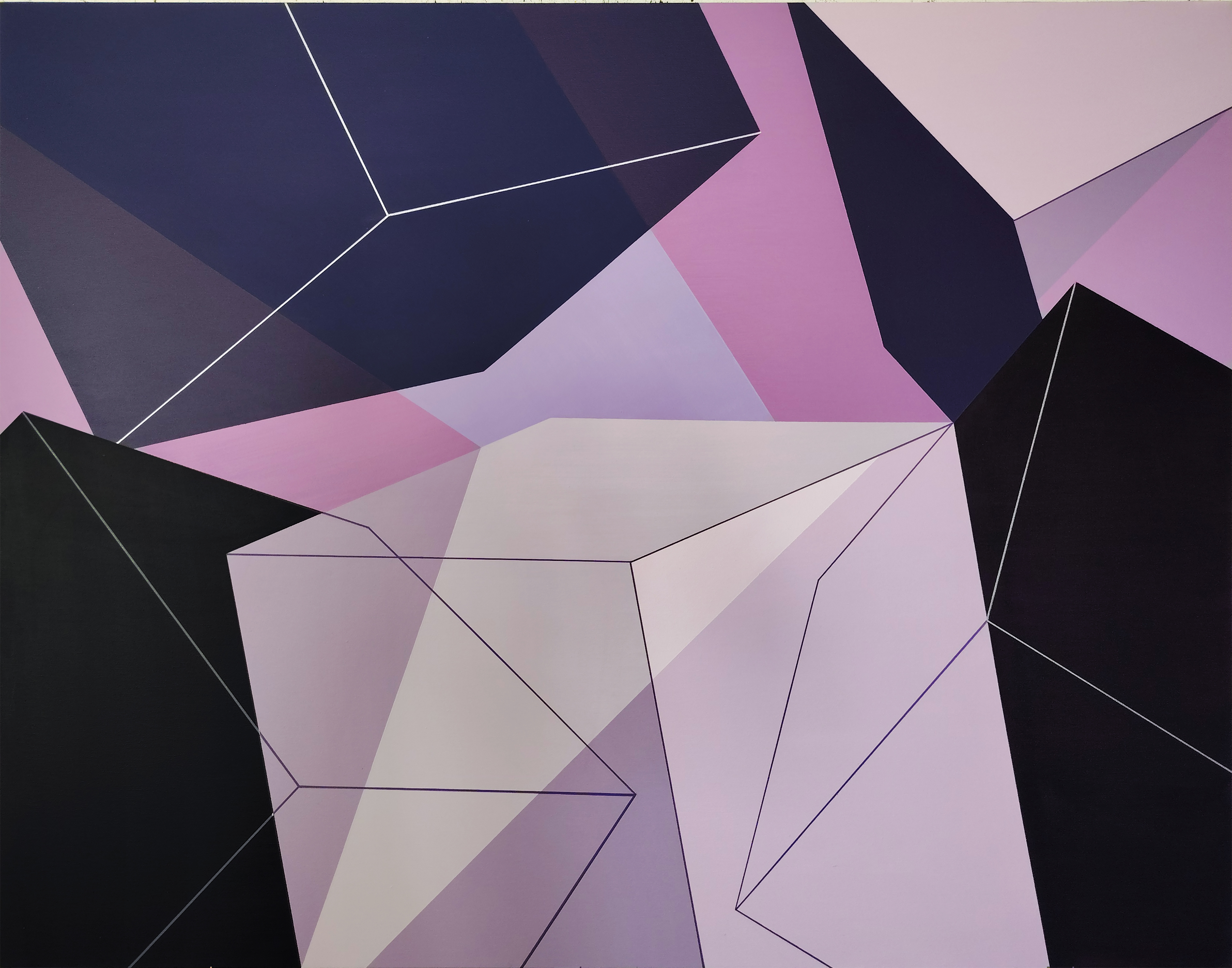 Interakcije 15, akril na platnu, 110x140cm.jpg  „Arhitektonske varijacije / Interakcije“ – 1. oktobar, Galerija „Lazar Vozarević Mila Gvardiol
