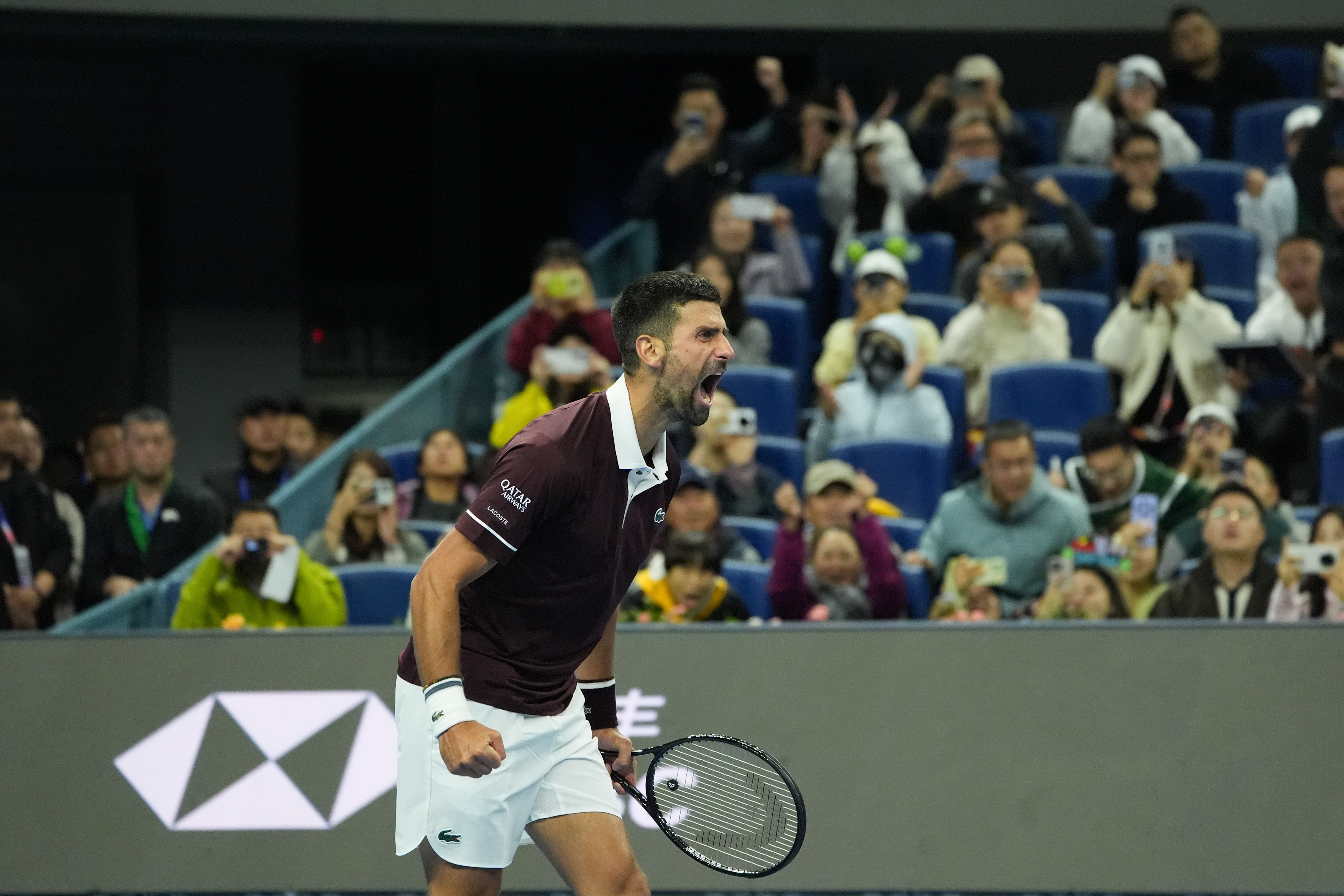 BEIJING, Sept. 30, 2026  -- Novak Djokovic of Serbia celebrates