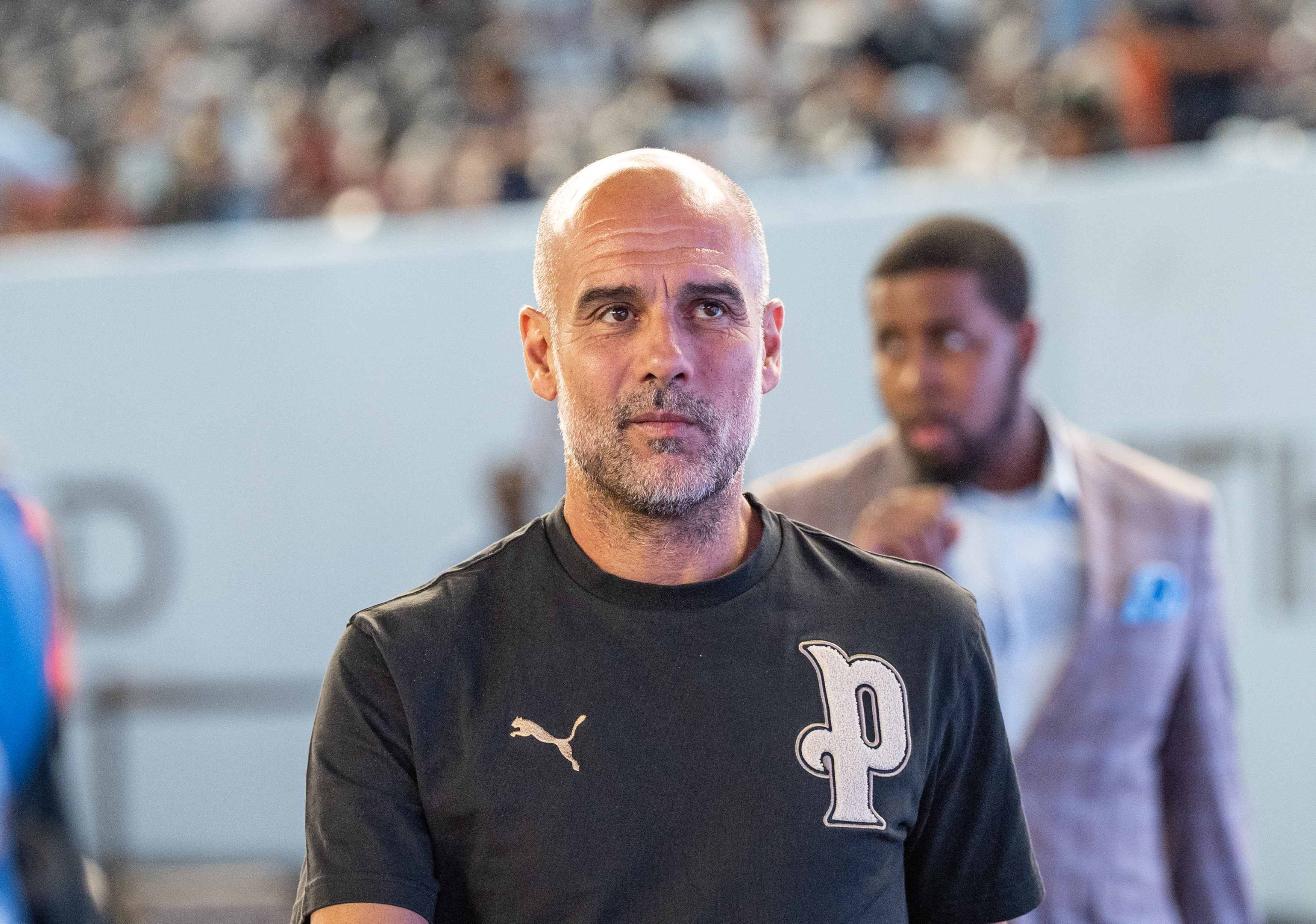 Pep Guardiola attends regular season MLS game between NYCFC and New York Red Bulls at Yankee stadium in New York, NY on September 18, 2026.