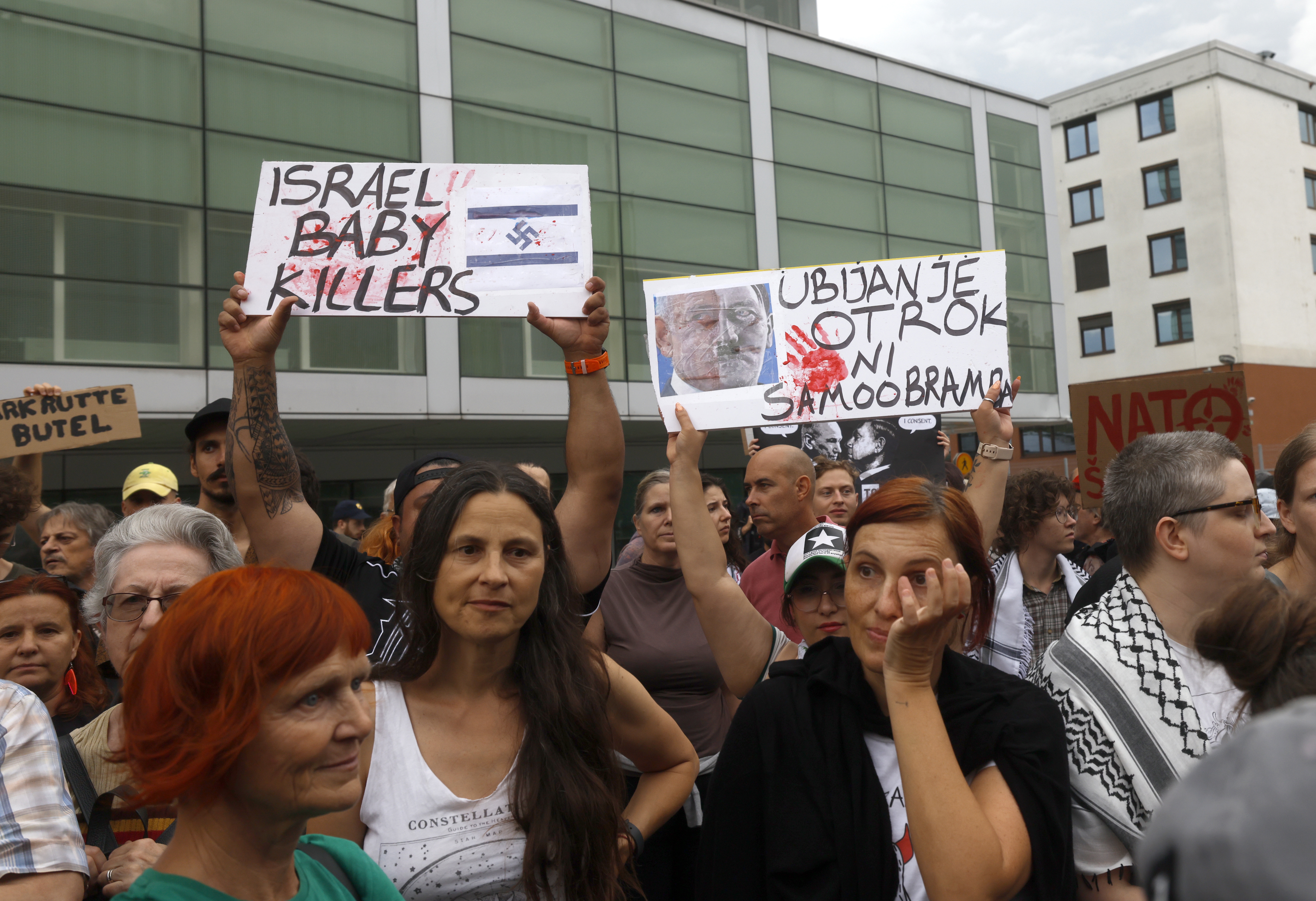 Ljubljana protest Izrale Gideon Saar