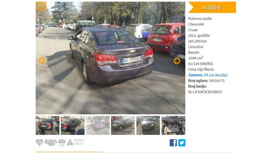 Chevrolet Cruze oglas