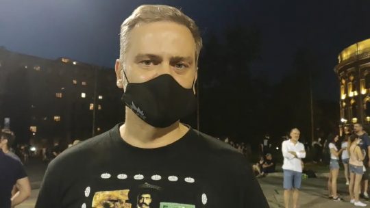 Borko Stefanović na protestu