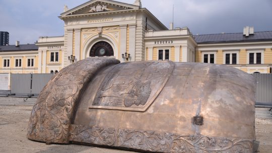 Goran Vesic pocetak postavljanja spomenika Stefanu Nemanji