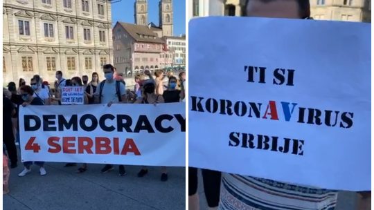 Srbi u dijaspori, protesti, Švajcarska