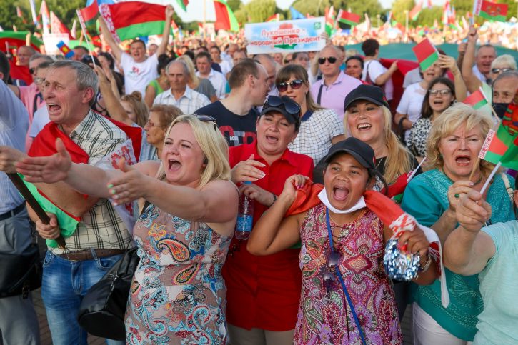 Belorusija, protest, Lukašenkove pristalice