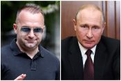 Portreti fudbalera Ognjena Koromana i predsednika Rusije Vladimira Putina