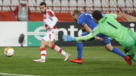 Gol Milana Gajića za 3:1 protiv Slovana