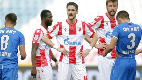 Dijego Falčineli slavi gol protiv IMT-a u četvrtfinalu Kupa Srbije