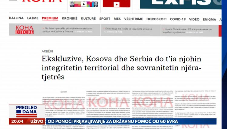Kosovo i Srbija, prilog, emisija Pregled dana