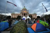 Protest, frilenseri, Skupština Srbije, šatori