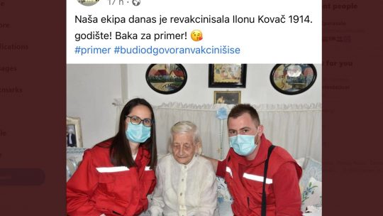 Ilona Kovač, vakcinisana baka