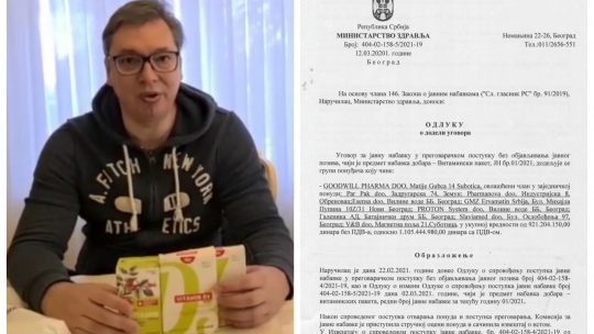 Aleksandar Vučić vitamini za penzionere, Ugovor o vitaminima