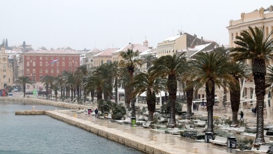 Hrvatska, Split, sneg, oluja