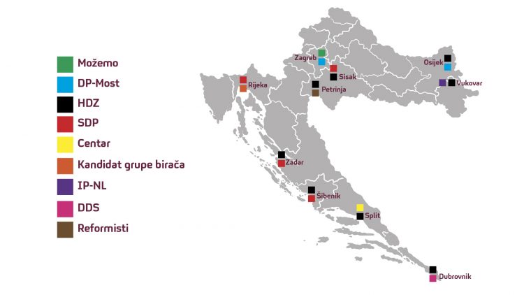 mapa hrvatska izbori