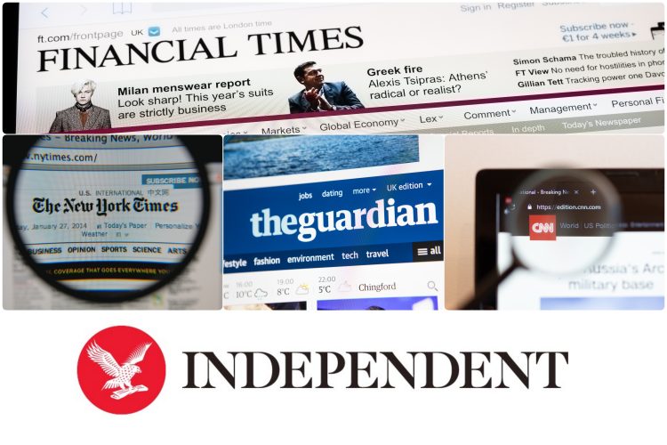 CNN, Guardian, Financial Times, The Independent i The New York Times