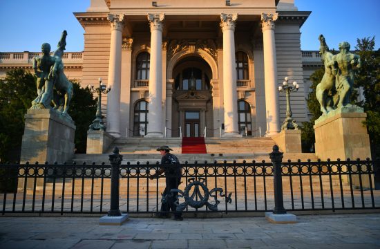 Postavljanje nove ograde ispred Skupštine Srbije, ograda, Skupština Srbije