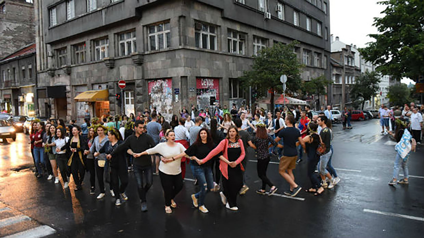 Protest članova KUD Branko Cvetković“ zbog izbacivanja iz njihovih prostorija