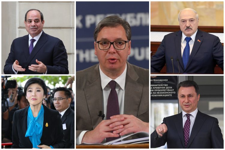 Abdel Fatah al Sisi, Aleksandar Lukašenko, Jingiluk Šinivatra, Nikola Gruevski, Aleksandar Vučić