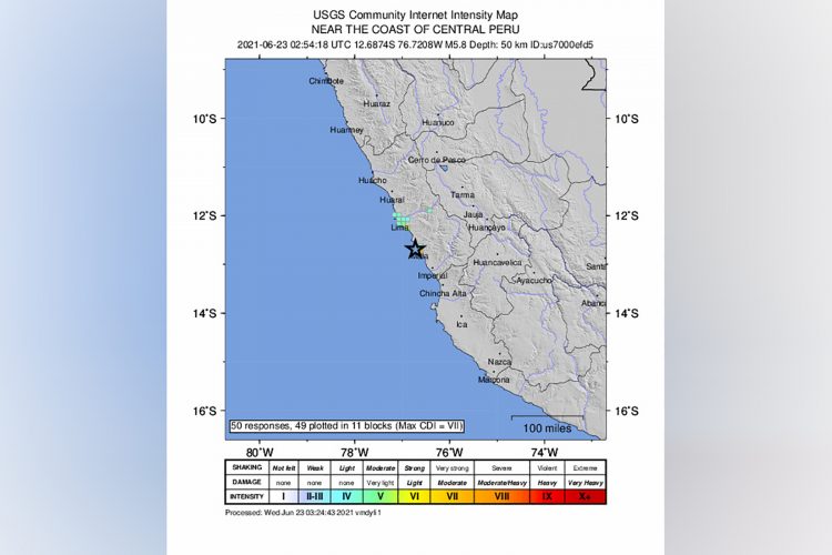 Peru, zemljotres