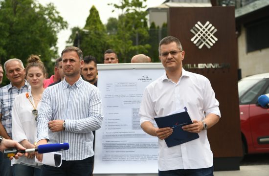 Miroslav Aleksic i Vuk Jeremic konferencija za novinare