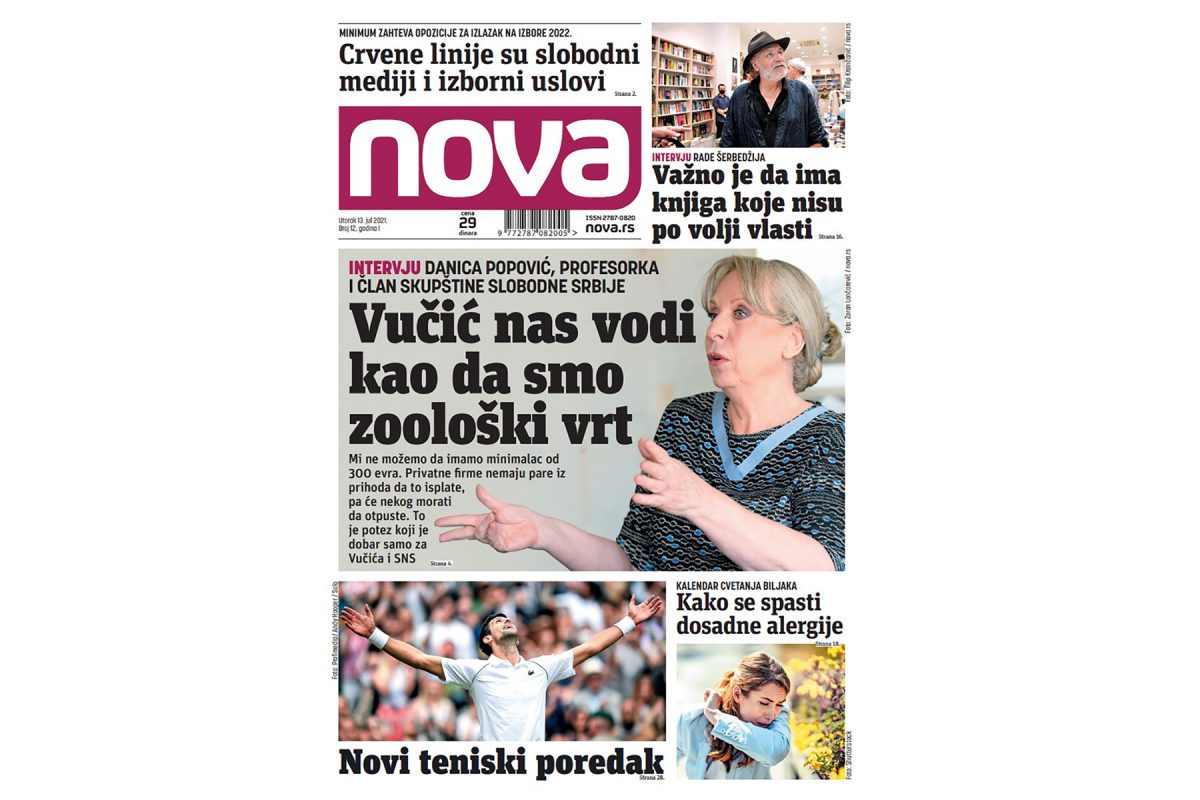 Novi Broj Lista "Nova" Danas Na Kioscima