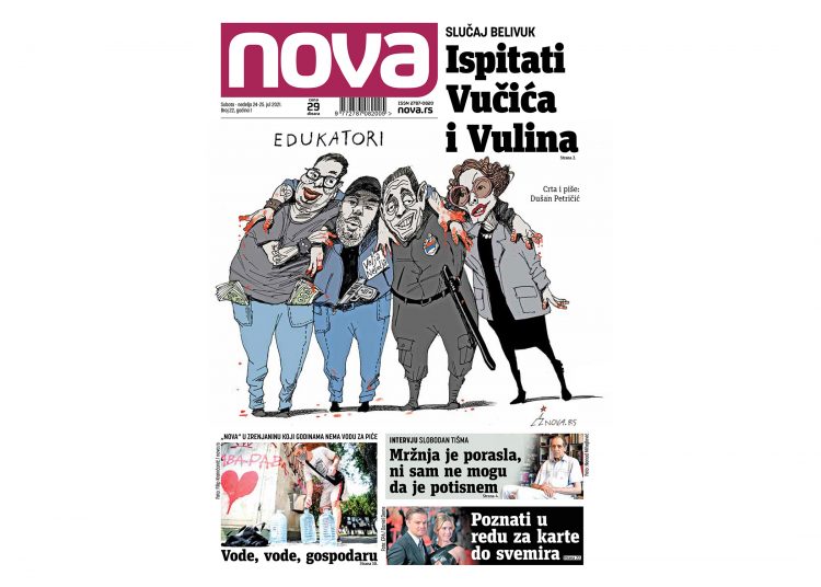 Naslovna strana dnevnih novina Nova vikend izdanje za 24 jul 2021