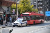 Saobraćajna nesreća, nezgoda, udes, trolejbus, policija, Crveni Krst, ugao Makenziijeve i Katanićeve, Makenzijeva, Katanićeva, ulica