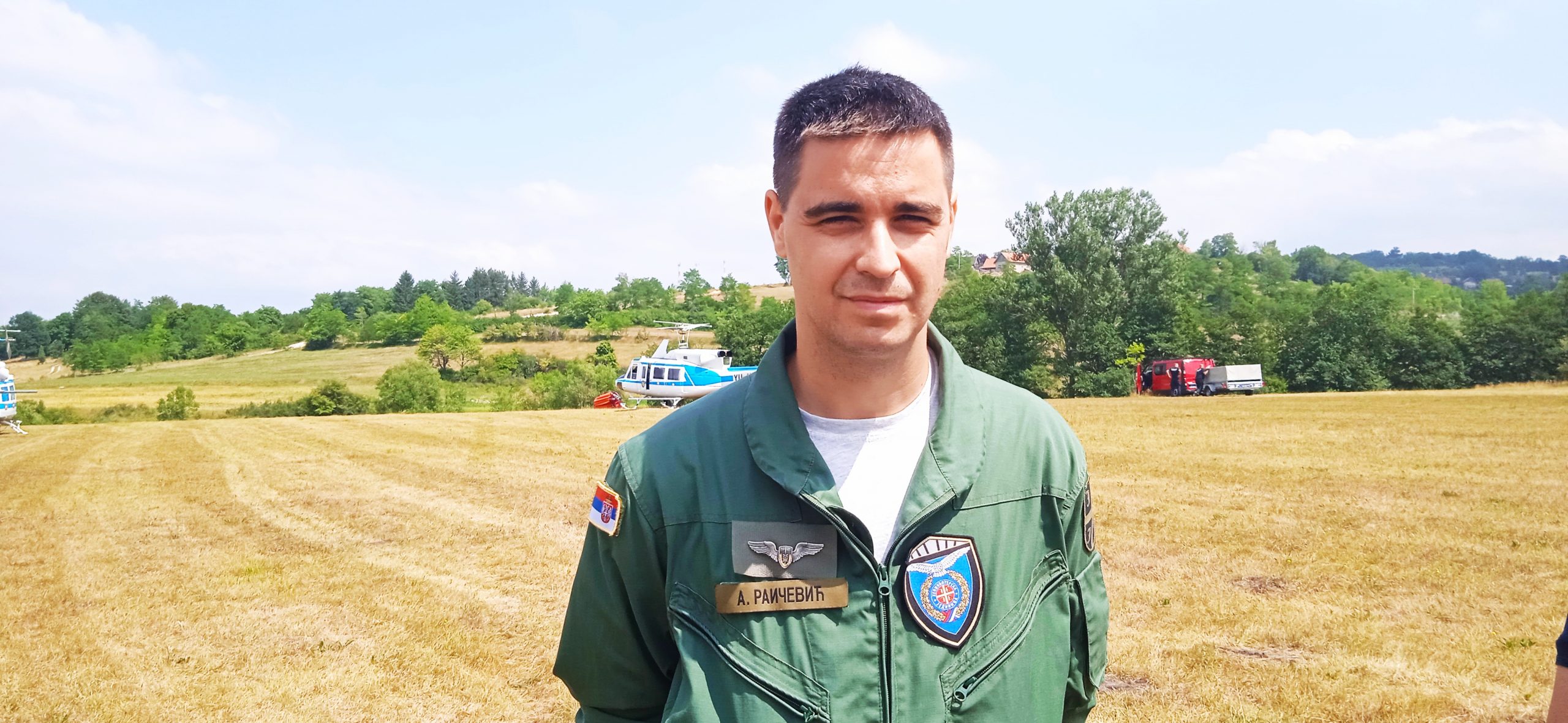 A. Raičević, pilot, gašenje požara