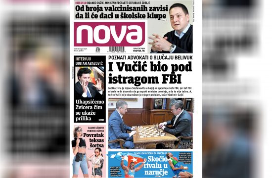 Nova, naslovna za sredu, 04. avgust, broj 31, dnevne novine Nova, dnevni list Nova