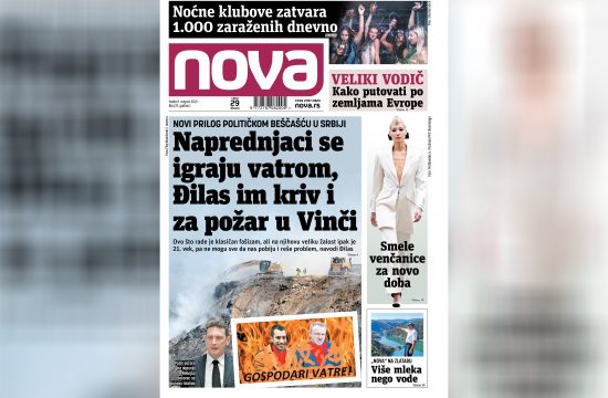 Nova, naslovna za sredu, 11. avgust, broj 37, dnevne novine Nova, dnevni list Nova