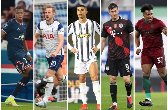 Kilijan Mbape, Hari Kejn, Kristijano Ronaldo, Robert Levandovski, Adame Traorea