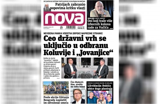 Nova, naslovna za ponedeljak 04. oktobar, broj 83, dnevne novine Nova, dnevni list Nova Nova.rs