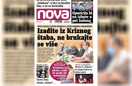 Nova, naslovna za četvrtak 07. oktobar, broj 86, dnevne novine Nova, dnevni list Nova Nova.rs