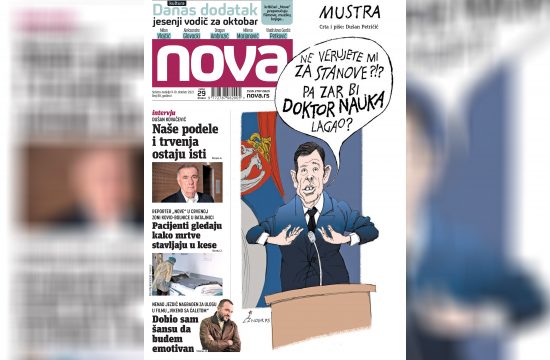 Nova, naslovna za subotu i nedelju. 09. i 10. oktobar, broj 88, dnevne novine Nova, dnevni list Nova Nova.rs