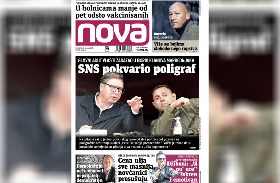 Nova, naslovna za ponedeljak, 11. oktobar, broj 89, dnevne novine Nova, dnevni list Nova Nova.rs