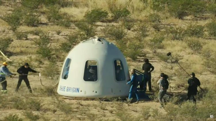 Letelica kompanije Blu Oridžin, Blue Origin, let do svemira i nazad, Džef Bezos, Vilijam Šatner, William Shatner, svemir