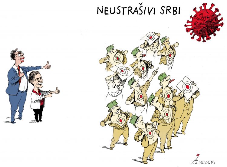 Neustrašivi Srbi Karikatura Dušan Petričić Nova.rs