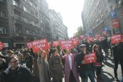 Protest advokata ispred Advokatske komore Srbije, AKS, advokati, zatvorena ulica, Dečanska