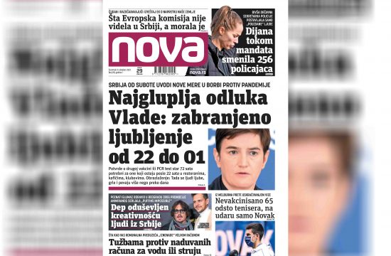 Nova, naslovna za četvrtak, 21. oktobar, broj 98, dnevne novine Nova, dnevni list Nova Nova.rs