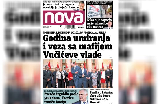 Nova, naslovna za petak, 29. oktobar, broj 105, dnevne novine Nova, dnevni list Nova Nova.rs