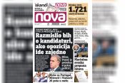 Nova, naslovna za utorak, 02. novembar, broj 107, dnevne novine Nova, dnevni list Nova Nova.rs