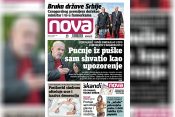 Nova, naslovna za sredu, 03. novembar, broj 108, dnevne novine Nova, dnevni list Nova Nova.rs