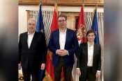 Zdravko Krivokapić, Aleksandar Vučić i Ana Brnabić